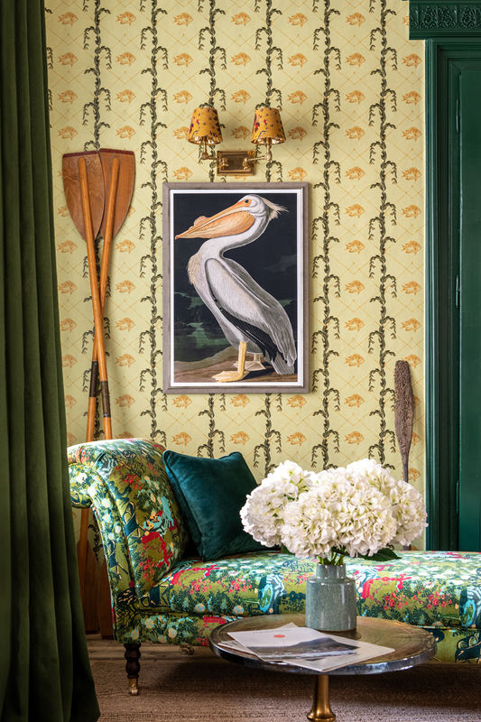 Mindthegap Tapete Amoulette WP30155 in Gelb und Beige mit Natur- und Tiermotiven im Vintage-Stil als Vlies-Tapete - Bild 2