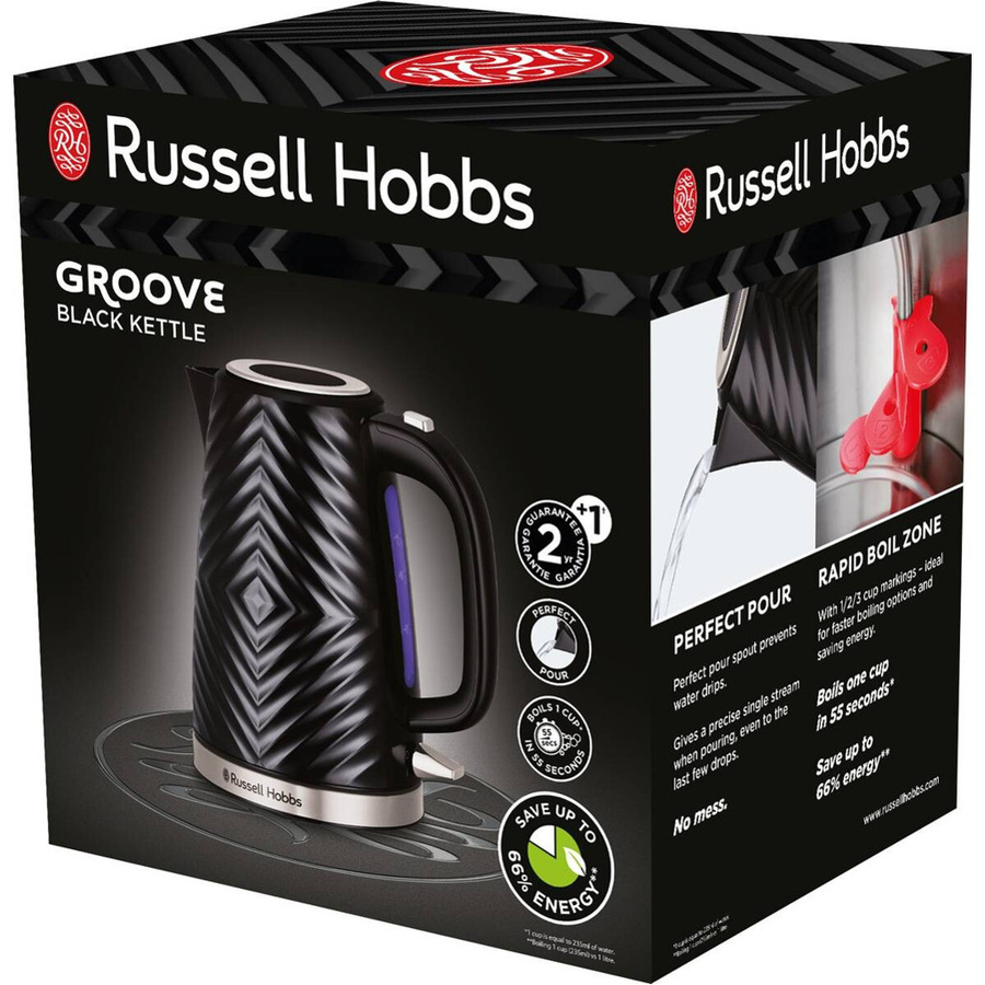Russell Hobbs Wasserkocher aus Edelstahl in Schwarz und Silber mit 1,7 l Fassungsvermögen - Bild 2