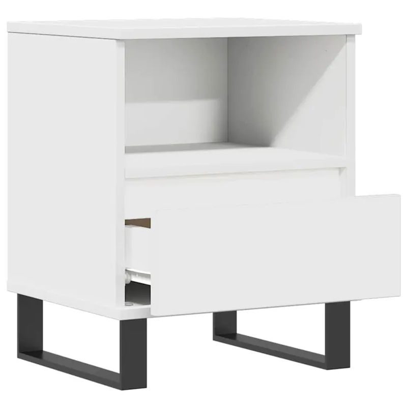 Vidaxl Nachttische im 2er-Set, Weiß, Modernes Design aus Holzwerkstoff und Metall, B/T/H: 40 x 35 x 50 cm - Bild 2