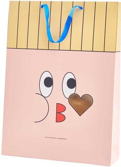 Rico Design x Redfries Geschenktüte Eye Candy in Gold und Multicolour, B/T/H: 33 x 10 x 45 cm - Bild 1