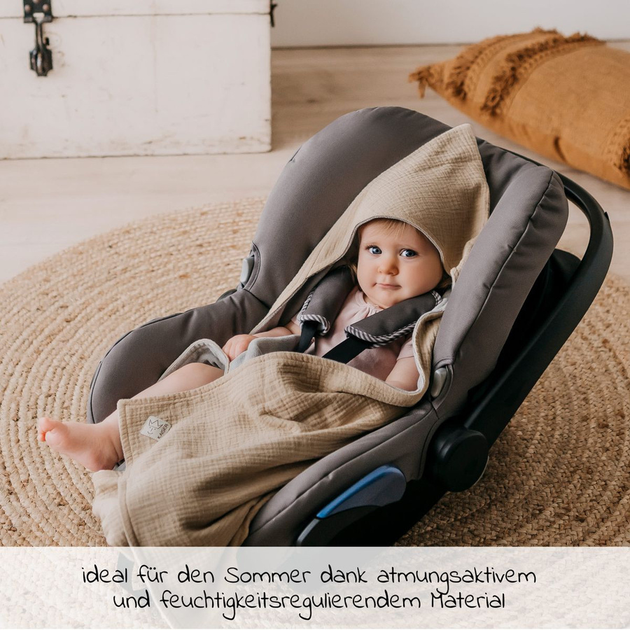 Kaiser Einschlagdecke Sunny Wrap Summer für Babyschalen in Vanille Ice, B/B/B: 85 x 85 cm - Bild 2