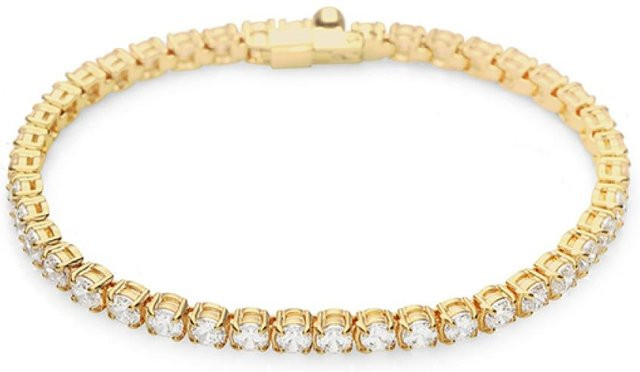 Swarovski Tennisarmband, Kristall, Messing, Gold, Damen - Bild 1
