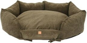 Pet & Co. Hundebett Ronny Cord Luxus in Khaki mit abnehmbarem Bezug, Größe M - Bild 1