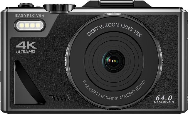 Easypix V64 Flip Kompaktkamera in Schwarz mit Wi-Fi - Bild 1