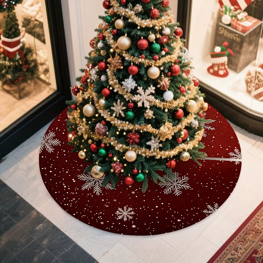 VIKAMA Weihnachtsbaumrock mit Schneeflocken-Design in Rot - Bild 5