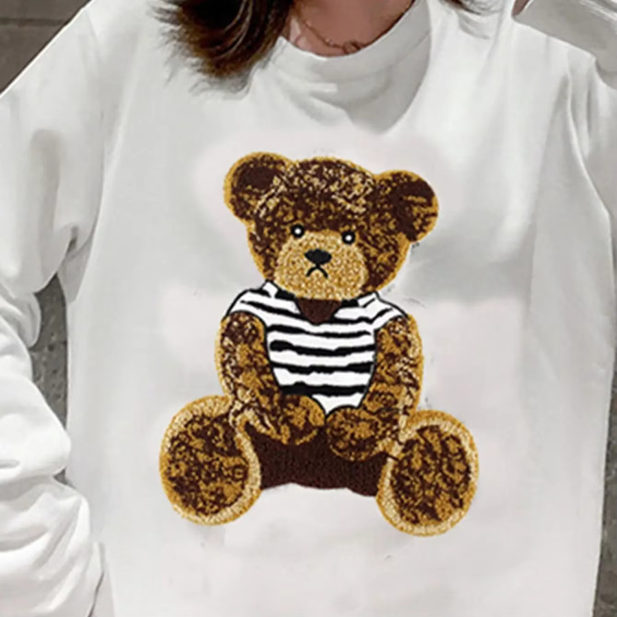 Nette Bär Stickerei Patches als Kleidung Zubehör für Jacken zum Aufnähen in Braun - Bild 2