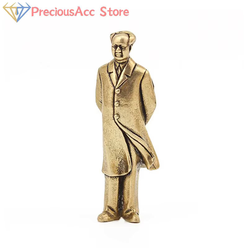 WHPHous Mao Zedong Statue aus Messing in Gold, geschnitzte chinesische Sammlerfigur - Bild 3