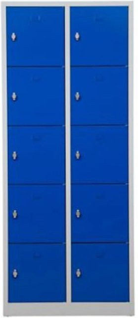PROREGAL Schließfachschrank Falcon Medium in Grau-Blau mit Vorhängeschloss-Funktion, H x B x T: 190 x 80 x 45 cm - Bild 1