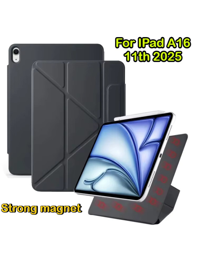 Magnetische Tablet-Hülle für Apple iPad Pro, Air und Mini in Purple, Smart Y-Folding Folio Cover - Bild 6