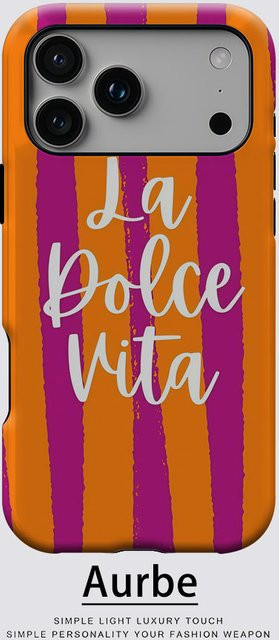 Aurbe Dolce Vita Charm Case 2-in-1 MagSafe Hülle mit mattem Schutzfilm für iPhone 17 16 15 14 Plus Pro Max, Stoßfeste Hartschale, Multicolour - Bild 1