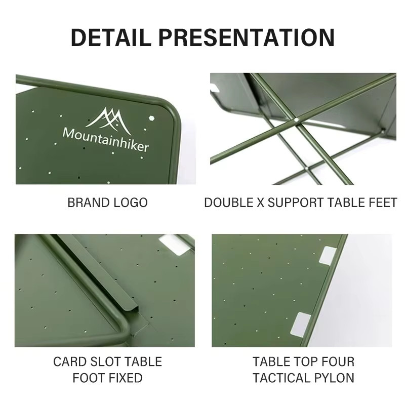 MOUNTAINHIKER Tragbarer Campingtisch aus Aluminiumlegierung, zusammenklappbarer Picknicktisch in Gelb - Bild 2