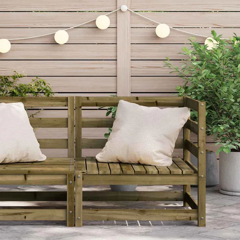 Vidaxl Garten-Ecksofa aus imprägniertem Kiefernholz, B/T/H: 70 x 70 x 67 cm - Bild 4