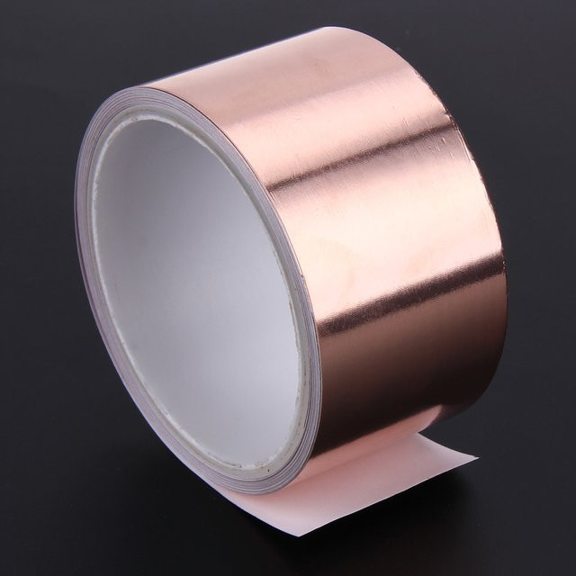 Kupferfolienband mit leitfähigem Klebstoff zur EMI-Abschirmung, Farbe: Gold, Breite: 50 mm, Länge: 5,5 m - Bild 1