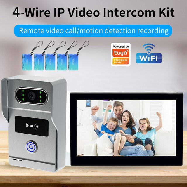 LUCKING DOOR Smart Video-Türklingel mit 1080P Video-Gegensprechanlage, WLAN, Touchscreen und 2-Wege-Audio, kompatibel mit der TUYA App zur Entriegelung - Bild 1
