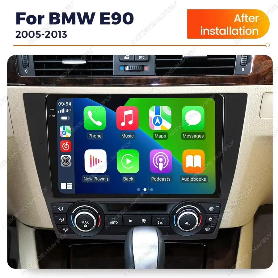MEKEDE Android 14 Auto Radio Stereo MP5 Player mit GPS Navigation und WIFI für BMW 3-Serie E90 E91 E92 E93 in Schwarz mit Carplay - Bild 2