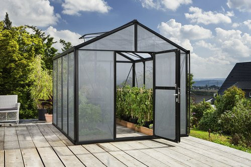 VITAVIA Gewächshaus Zeus Plus 8100 aus Aluminium in Schwarz, B/H/T: 195 x 197 x 131 cm - Bild 1