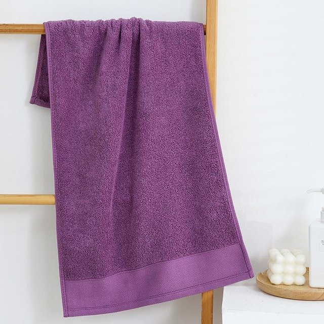 Yiran Furniture Handtuch aus langstapeliger Baumwolle, weich und saugstark, lila, B: 35 cm, H: 75 cm - Bild 1