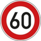Verkehrszeichen VKZ.274-60 Ronde mit 60 km/h Geschwindigkeitsbegrenzung aus Aluminium in Rot, Durchmesser: 60 cm - Bild 1