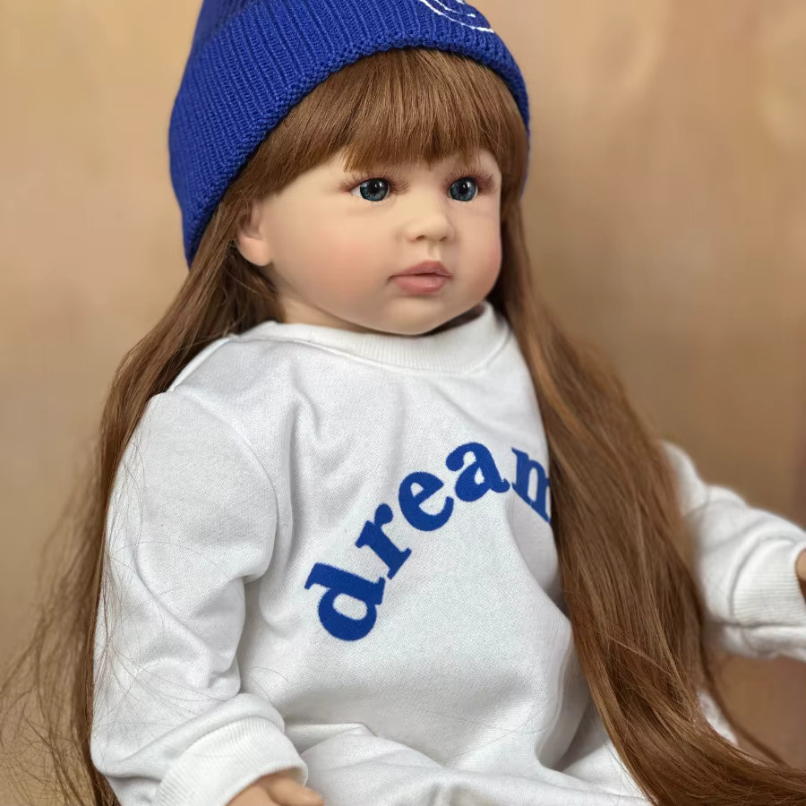 BZDOLL Prinzessin Reborn-Puppe, Weiche Vinyl-Puppe mit Stoffkörper, 60cm - Bild 2