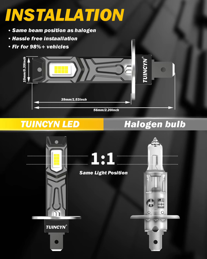 TUINCYN H1 LED-Lampen Set für Autoscheinwerfer, 2 Stück - Bild 2