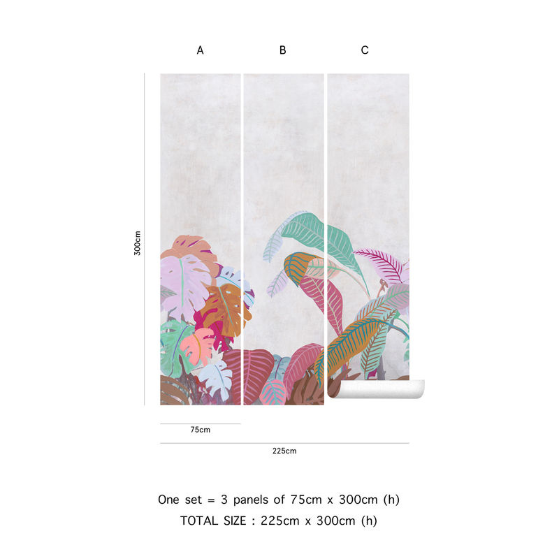 Tenue de Ville Mural Amazone Wandtapete in Terracotta mit floralem Naturdesign, B/H: 300 x 75 cm - Bild 3