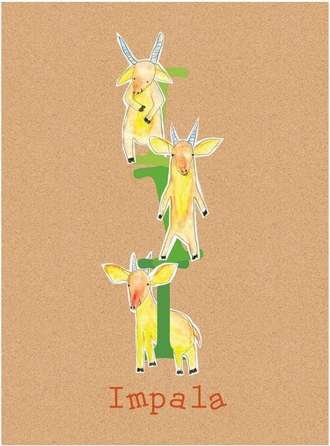 Komar Wandbild ABC Animal I Paper Poster Multicolor B: 40 cm, H: 50 cm - Bild 1