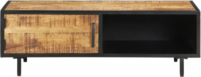 vidaXL Couchtisch aus Mangoholz in Braun mit Metallbeinen, B/T/H: 105 x 50 x 35 cm - Bild 1
