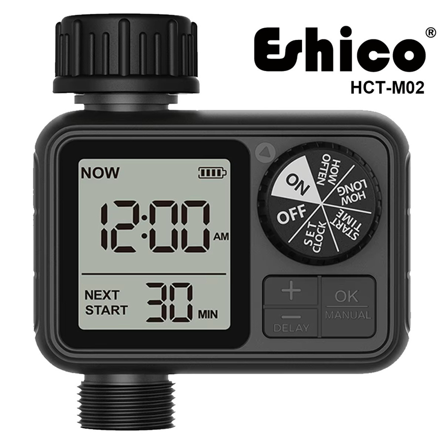 Eshico HCT-M02 Digitaler Wassertimer Automatischer Sprinkler-Regler für die Gartenbewässerung in Schwarz - Bild 6
