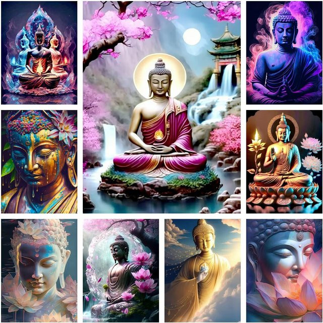 Potdemiel Digitales Malset Buddha DIY Handgefertigte Heimdekoration - Bild 1