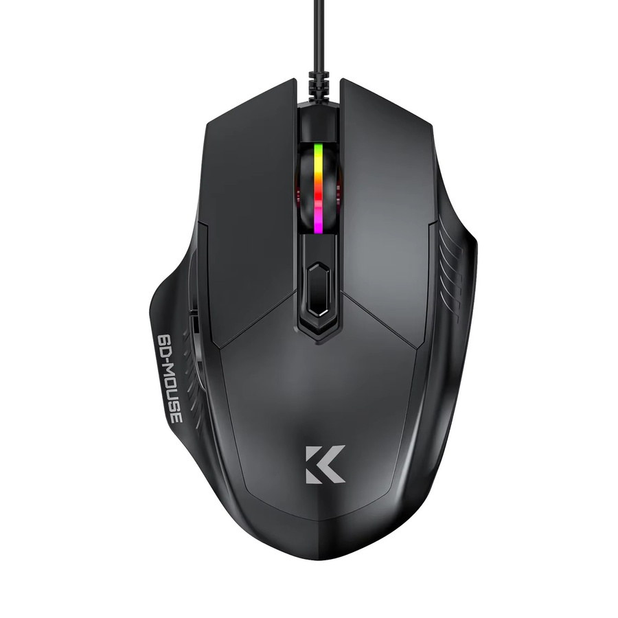 KEBIDUMEI RGB Gaming-Maus mit 7200 DPI, 6 Tasten und ergonomischem Design in Schwarz/Mehrfarbig - Bild 6