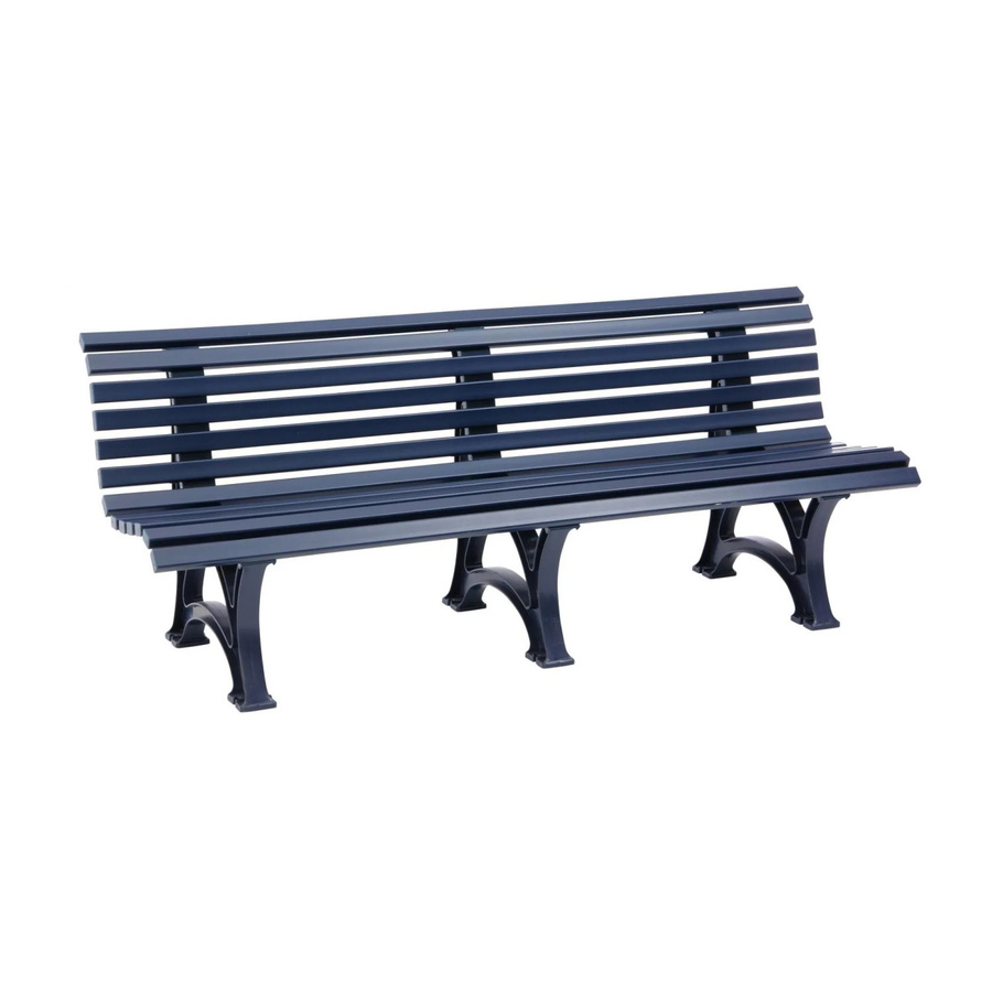 PROREGAL Gartenbank Jamaika 4 Sitzer in Blau aus UV-beständigem Witterungskunststoff, H x B x T: 80 x 200 x 64 cm - Bild 2