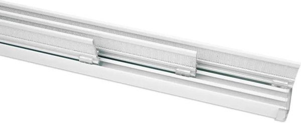 Gardinia Flächenvorhangschiene Komfort Komplett-Set U-Form aus Aluminium in Weiß, Länge: 170 cm