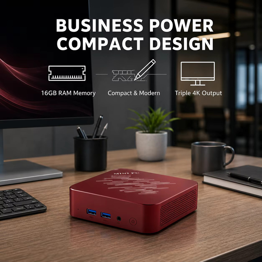 Mini-PC Intel N150 mit 16GB RAM und optionaler SSD für Heim-Gaming und Büro mit 4K HD-Ausgang - Bild 2
