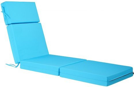VEVOR Chaise Lounge Kissen Set aus 2 Stück, Outdoor Liegestuhl Polster aus Polyester, wasserfest und lichtecht, Farbe: Türkis, B/T/H: 183 x 53,3 x 25 cm - Bild 1
