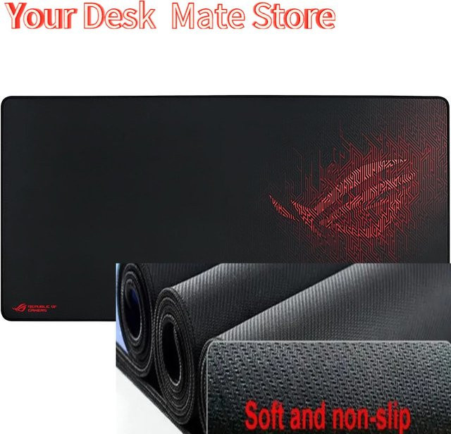 Asus ROG Gaming-Mauspad in Rot und Schwarz, großflächige Esports-Schreibtischmatte mit rutschfestem Griff - Bild 1