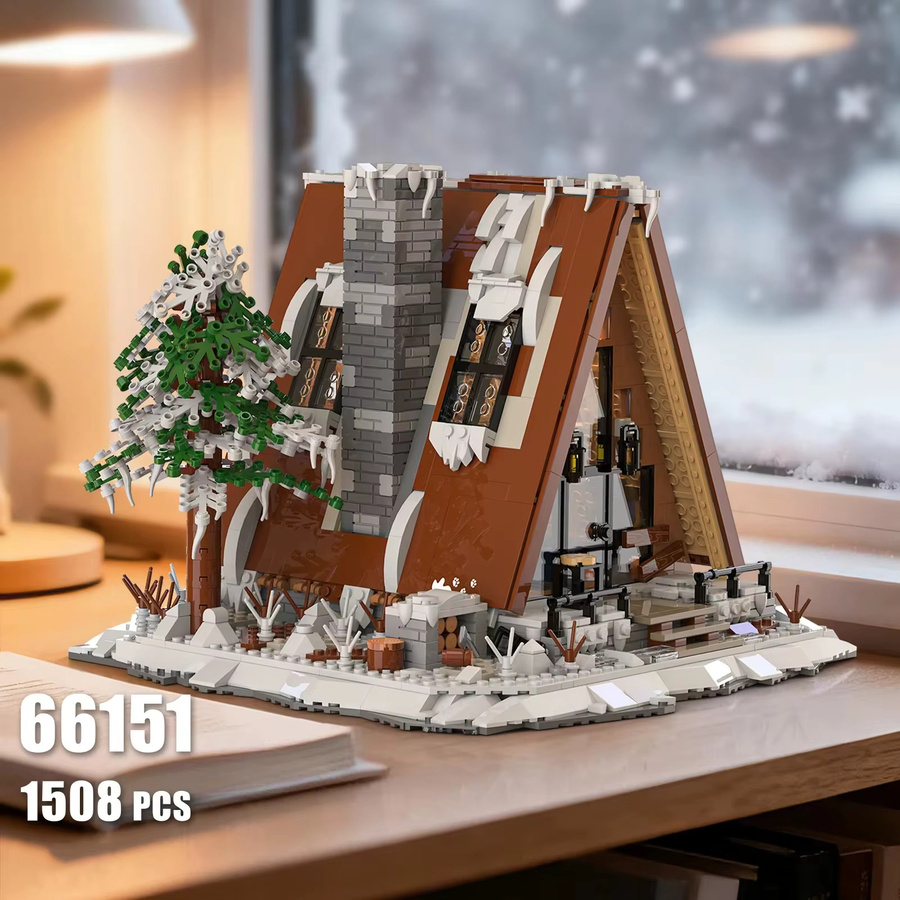 AMAZINGBLOKS Schneehaus-Bausteinset, 1508 Teile, Holz - Bild 2