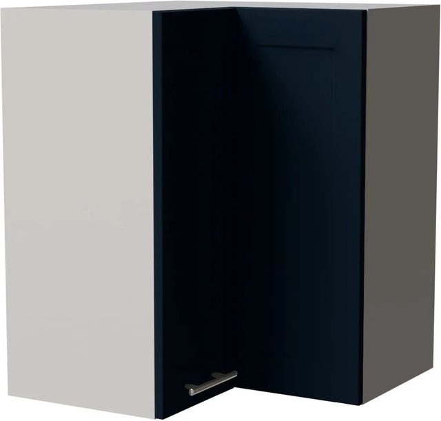 Feldmann-Wohnen Eckhängeschrank Oslo W12 in Grau und Indigo Matt mit Soft-Close-Türen, B/T/H: 60 x 60 x 72 cm - Bild 1