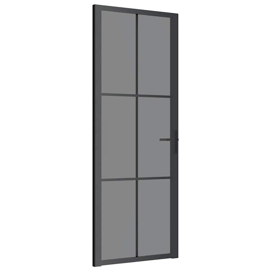 vidaXL Moderne Innentür aus Aluminium und ESG-Glas in Schwarz, B: 76 cm, H: 201,5 cm - Bild 2