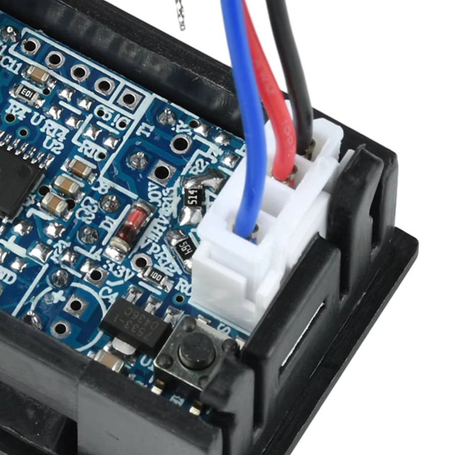 Aideepen Digitales LED Voltmeter und Amperemeter DC 0-300V in Schwarz zur Messung von Spannung und Strom für Auto und Motorrad H28UI5 - Bild 4