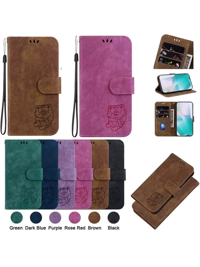 Magnetische Leder Handyhülle mit Kartenfach für Xiaomi 11 12 13 14 15 Pro Ultra in Pink - Bild 7