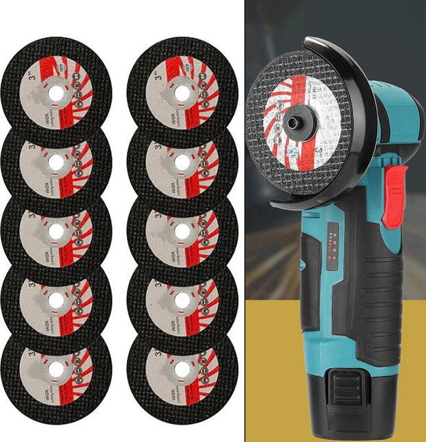 Vibratite Mini Trennscheiben Set für Winkelschleifer und Kreissäge zum Schneiden von Metall und Edelstahl, 10 Stück, Schwarz - Bild 1