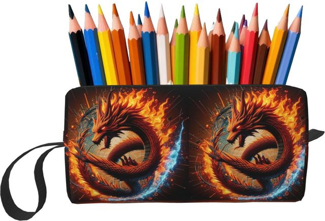 Dragon Portrait Federmäppchen als Stiftbox und Kosmetiktasche für Damen und Studenten aus Textil - Bild 1