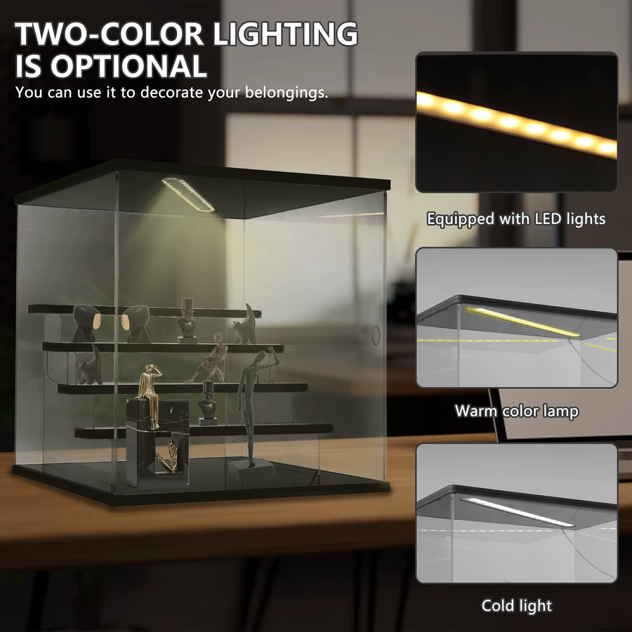 Willstar Acryl Vitrine mit LED Licht für Figuren und Blind Boxen, transparent, 3/5 Schichten, staubgeschützter Organizer für Actionfiguren und Puppen - Bild 4