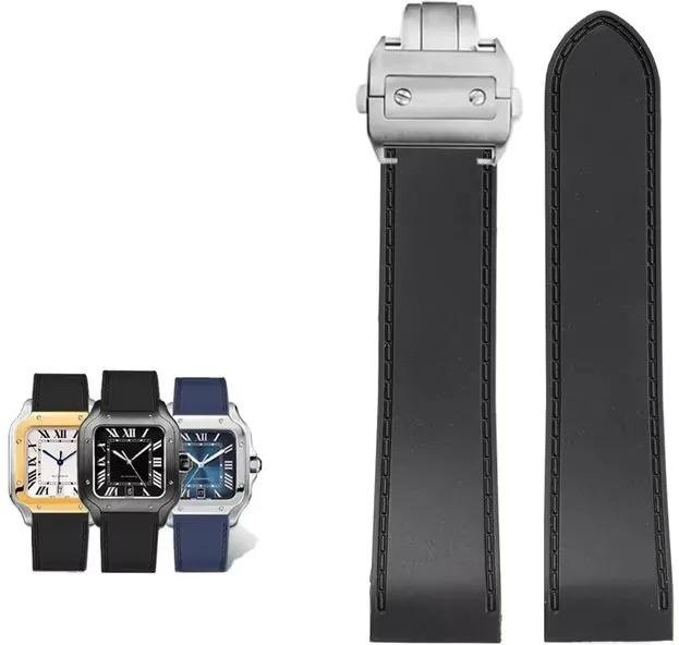 Cartier Uhrenarmband Silikon, Schwarz, Herren - Bild 1