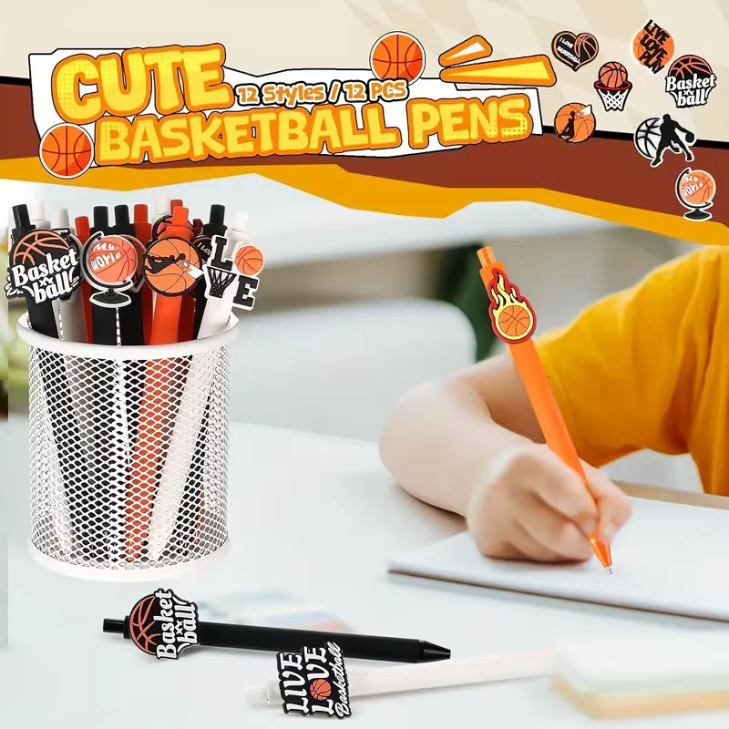 Kugelschreiber im Basketball-Stil in Orange aus Kunststoff für Sportbegeisterte - Bild 5