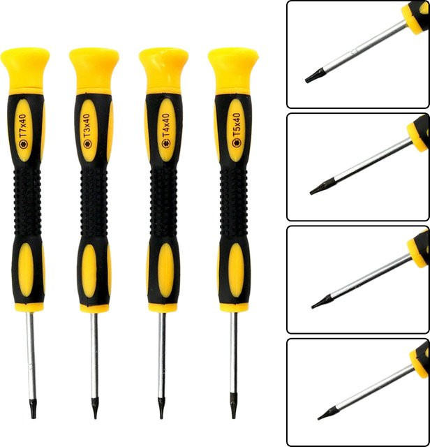 Vibratite Torx-Schraubendreher Bit Set mit Magnetfunktion und Loch-Entfernung Werkzeug, Gelb, Länge: 140 mm, für PS3 und PS4 Reparaturen - Bild 1