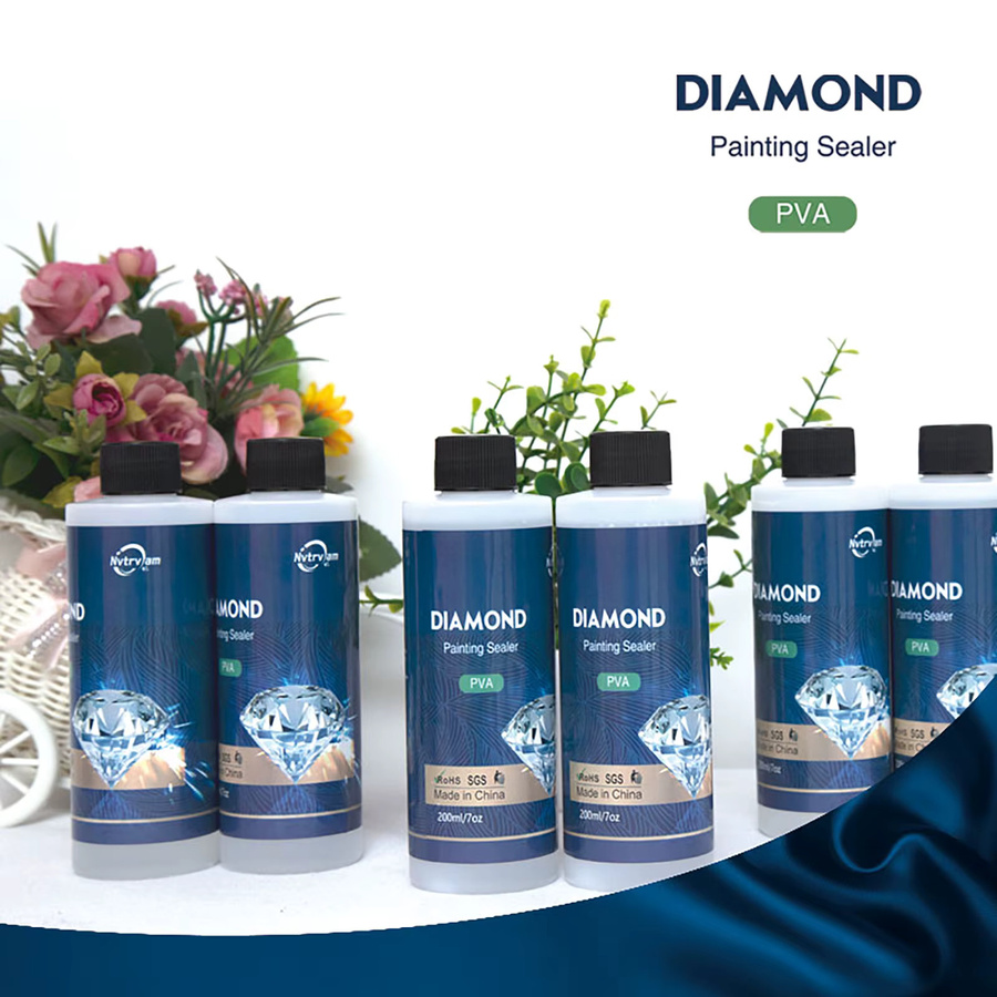 Diamantmalerei-Klebeset mit Pinsel und Zubehör für Erwachsene, transparent, 60 ml oder 200 ml - Bild 2