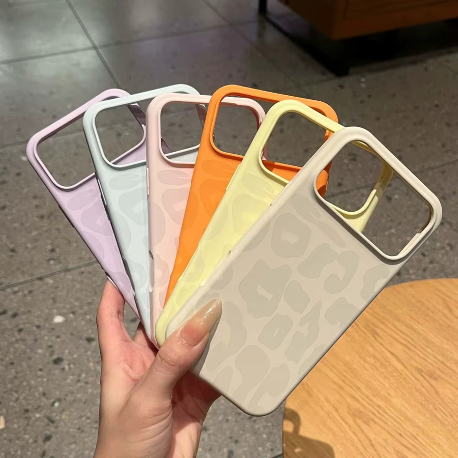 FUCHU Silikon Schutzhülle mit Leopard Print und Lichee Muster für iPhone in Rosa - Bild 2