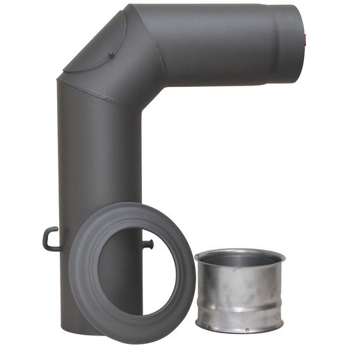 FIREFIX Winkelrauchrohr aus Stahl in Grau, Durchmesser: 15 cm, Länge: 45 cm - Bild 2
