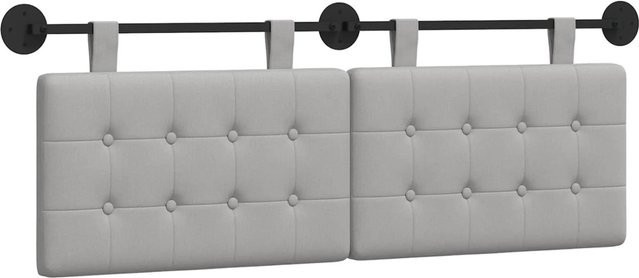 vidaXL Wandmontiertes gepolstertes Kopfteil aus Stoff in Wolkengrau, B/H/T: 130 x 55 x 5 cm - Bild 1
